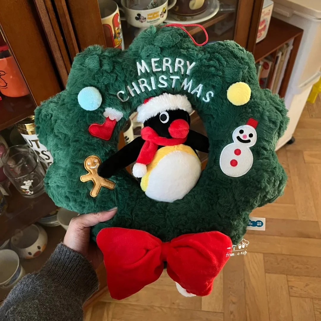 

New Pingu Plush Merry Christmas Wreath & Christmas Tree Cute Penguin Anime Peripheral Stuffed Doll Toy Christmas Decoration Gift