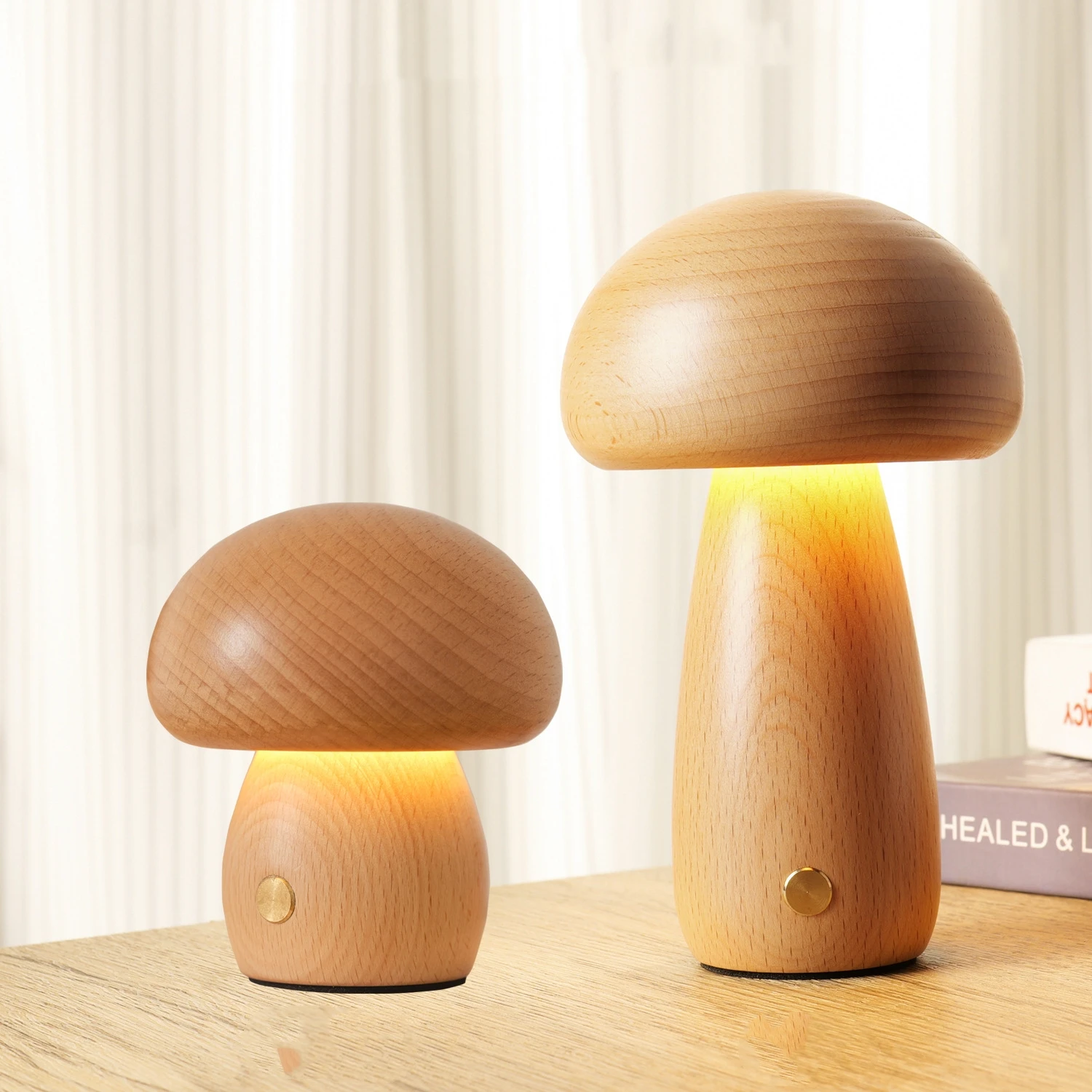 Mushroom Table Lamp LED Creative Wood Desk Lamp Bedroom Bedside Night Lights Home Decor Lamp Unique House Warm Gift Dropshipping