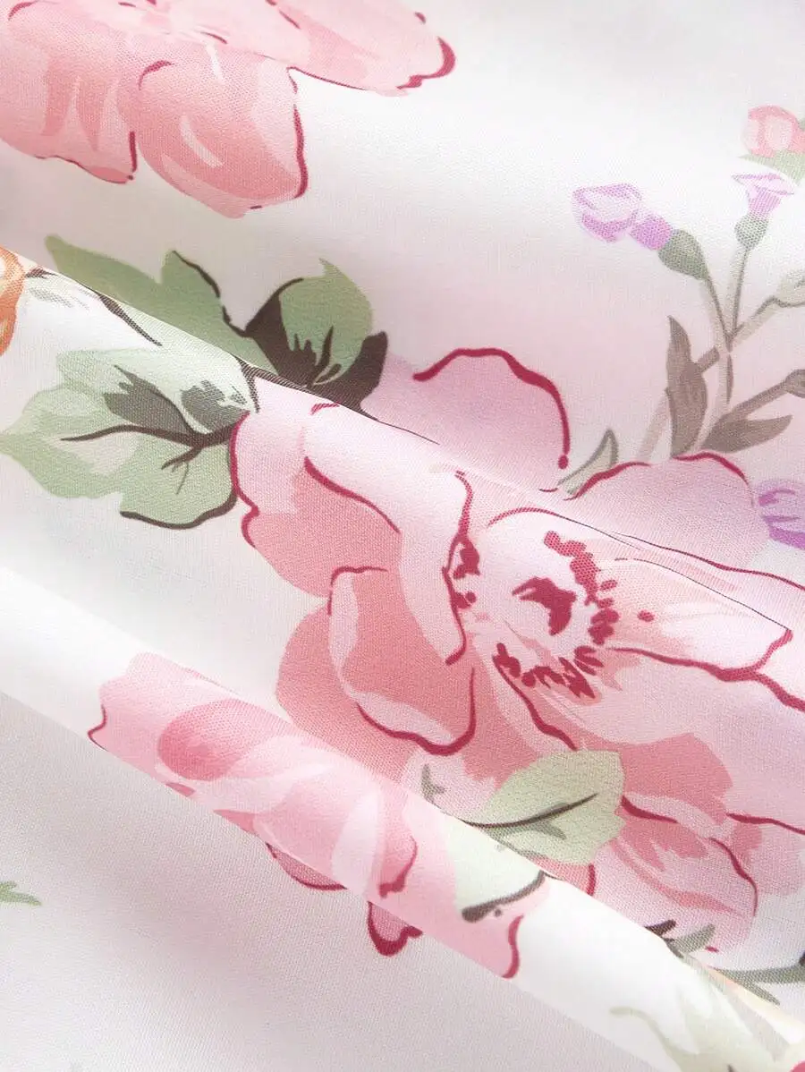 

Romantic Floral Print Tube Dress For Women Elegant Summer Bohemian Dress