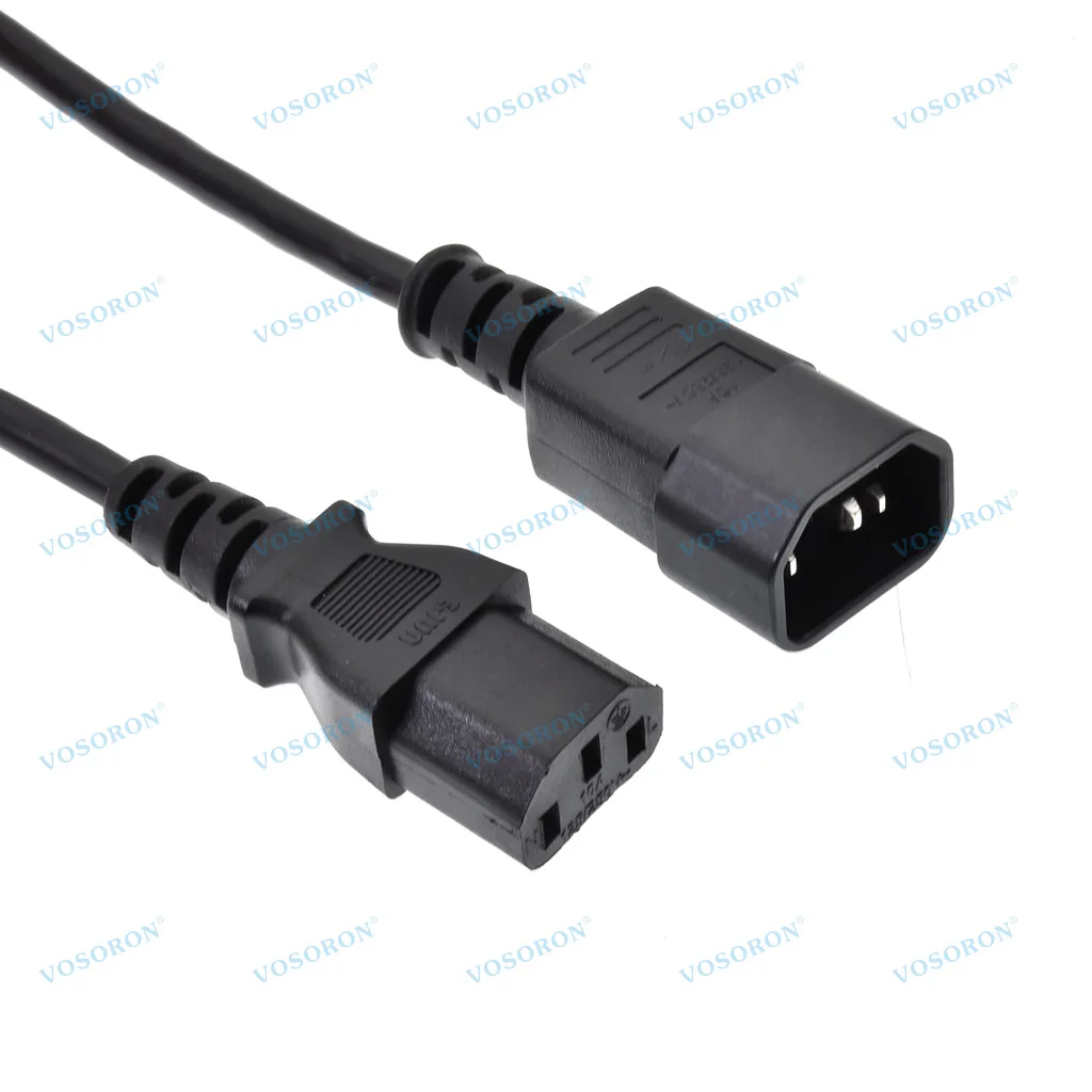 Standard Computer Power Extension Cord 18Awg 250V 10A IEC 320 C13 Female to C14 Male Power Cable