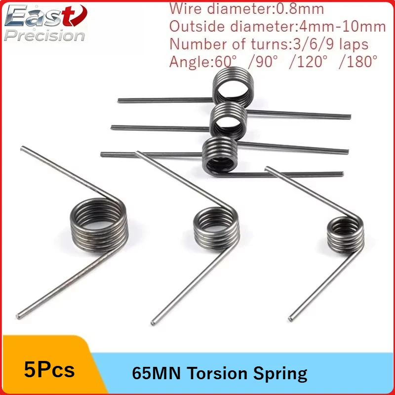 65MN wire diameter 0.8mm torsion spring trash can baler high elastic torsion spring
