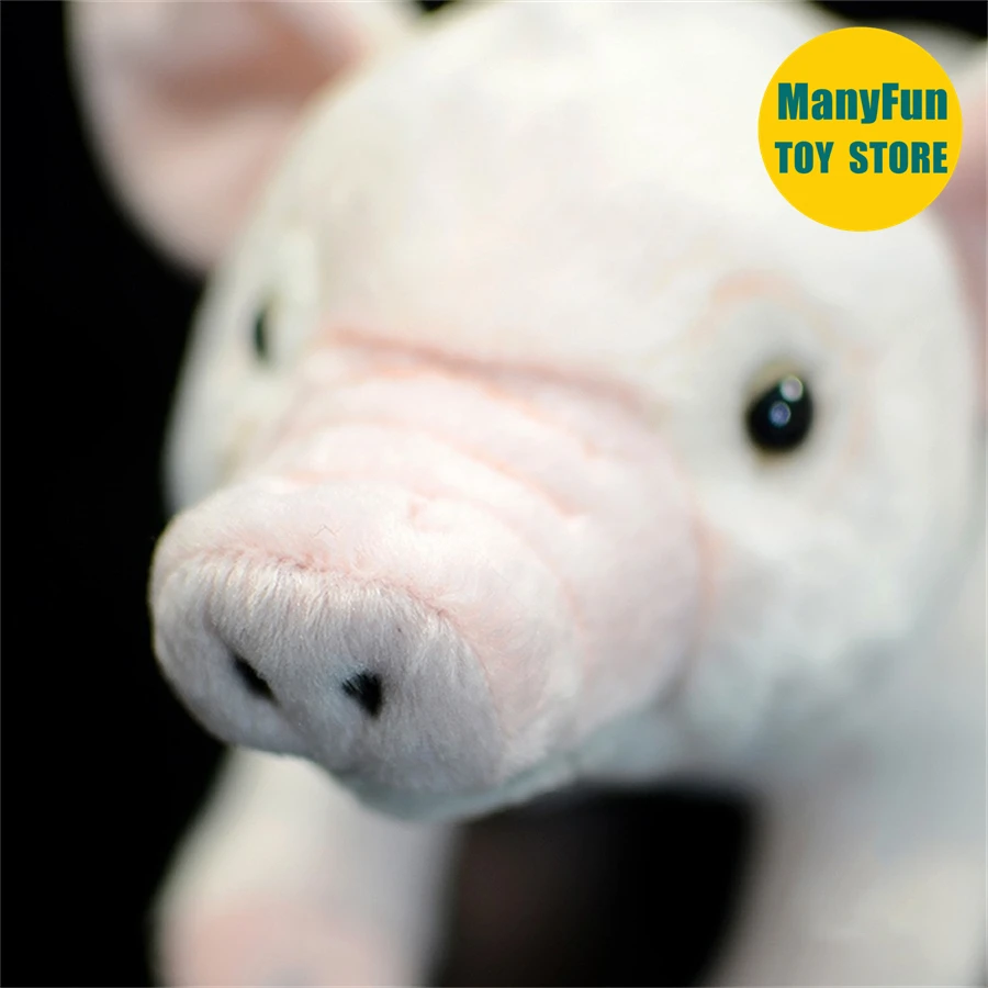 Realistic Pink Pig Plush Toy - Hog Stuffed Animal, Lifelike Piggy Doll Toys, Cute Farrow Plushie Gift for Kids Collectors