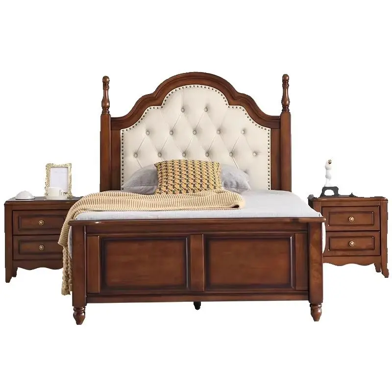 

American solid wood bed retro style medium ancient style 1.2 meters single bed