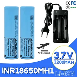 New 18650 3.7V 3200mAh High-Capacity 10A Discharge Battery INR18650-MH1 18650 3.2ah Rechargeable Li-ion Battery+Charger