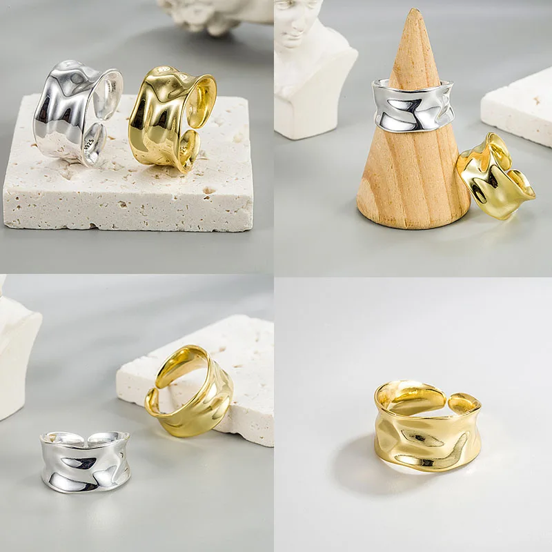 

Хромированные кольца из стерлингового серебра 925 пробы для женщин, нерегулярное обручальное кольцо, элегантные роскошные ювелирные аксессуары, подарок на день рождения