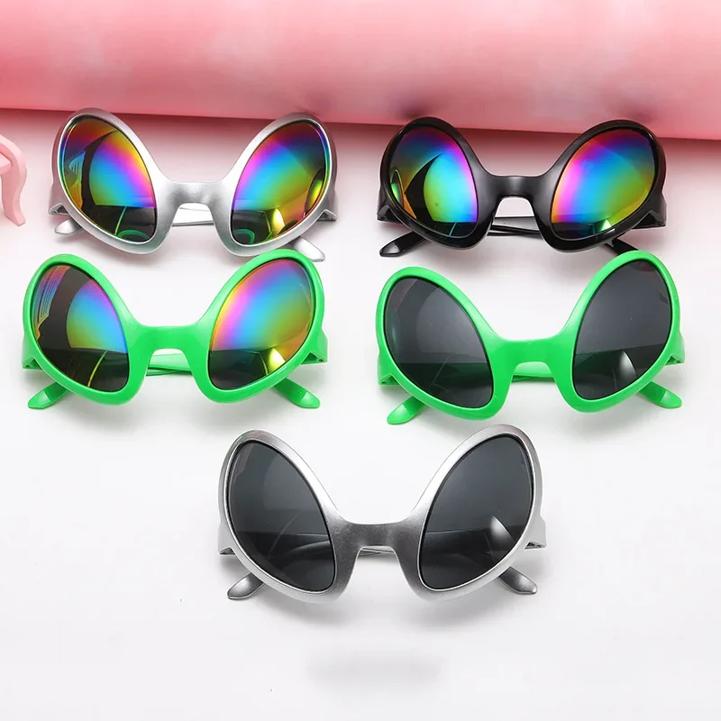 Fashion Funny Alien Glasses Party Sunglasses Rainbow Lenses ET Sunglasses Holiday Dance Aliens Alternative Shapes Eyeware