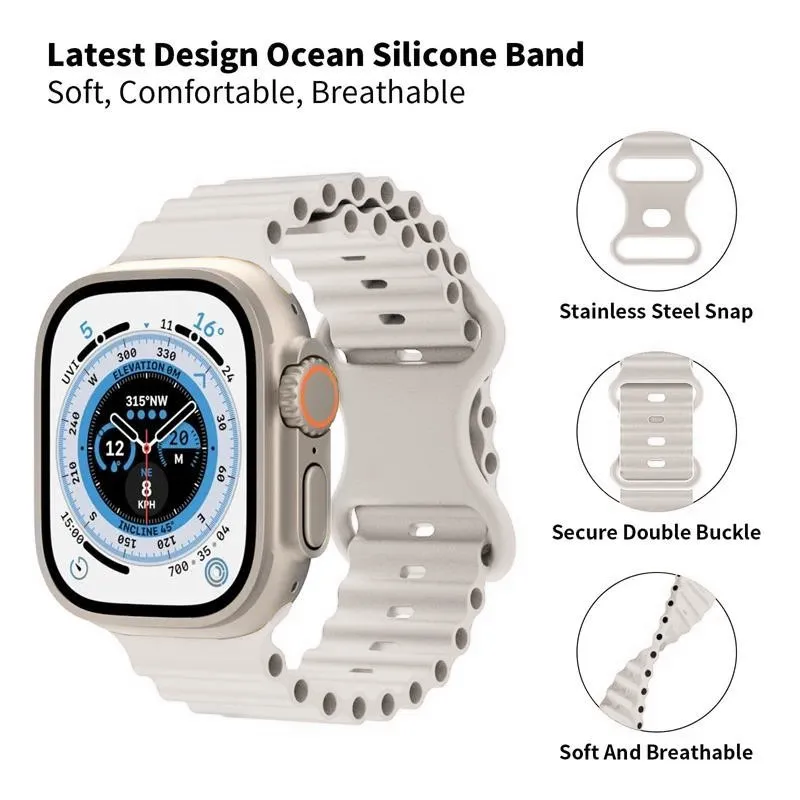 シリコンストラップ + ケース Apple Watch バンド 44 ミリメートル 45 ミリメートル 41 ミリメートル 40 ミリメートルスクリーンプロテクター iWatch シリーズ 9 8 7 SE 6 5 4 に変更ウルトラ