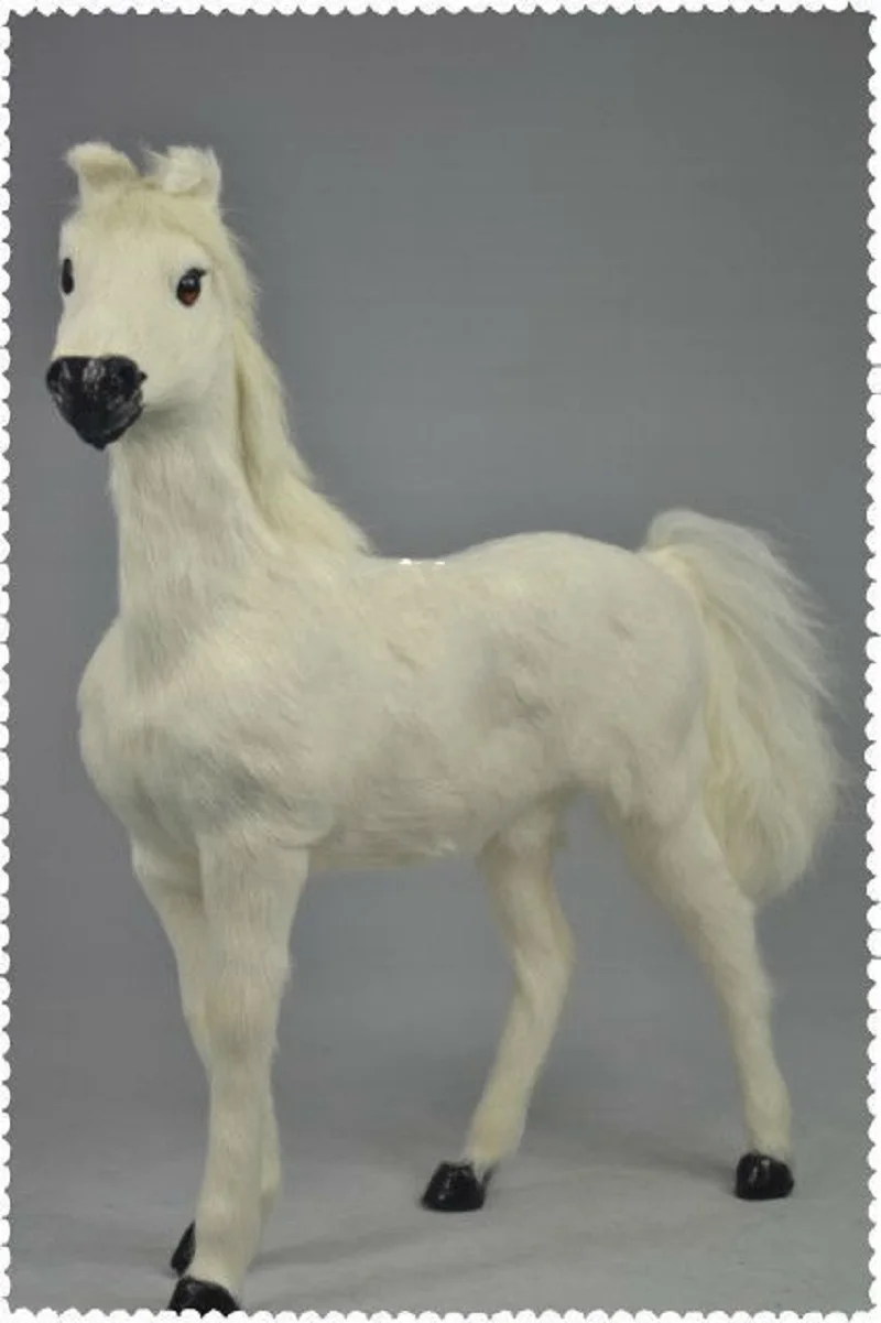 

new white simulation 1:6 war horse toy lifelike blood horse doll gift about 36x34cm