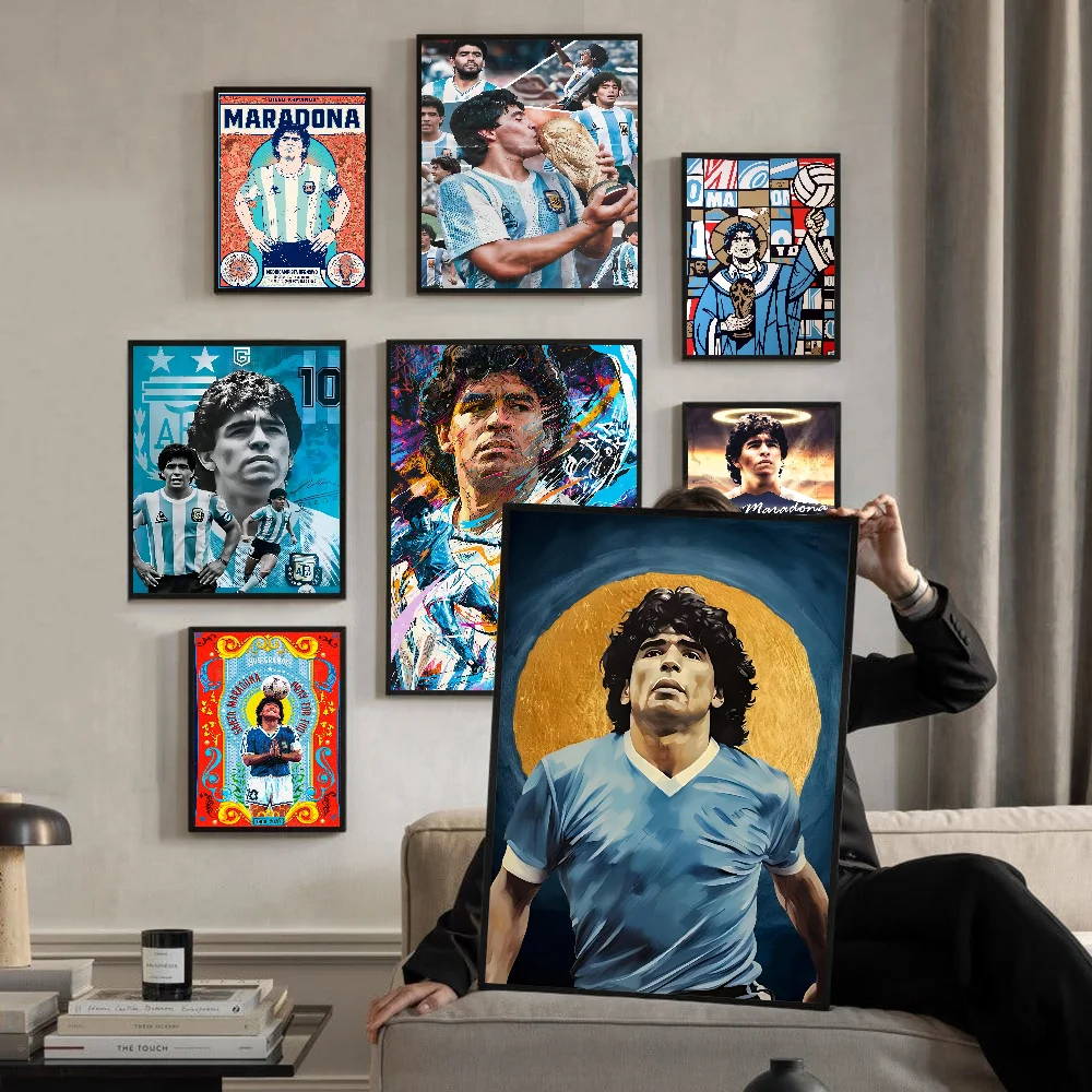 Diego Maradona Hopestyle Art Self-adhesive Art Poster Decoracion Painting Wall Art White Kraft Paper Home Decor