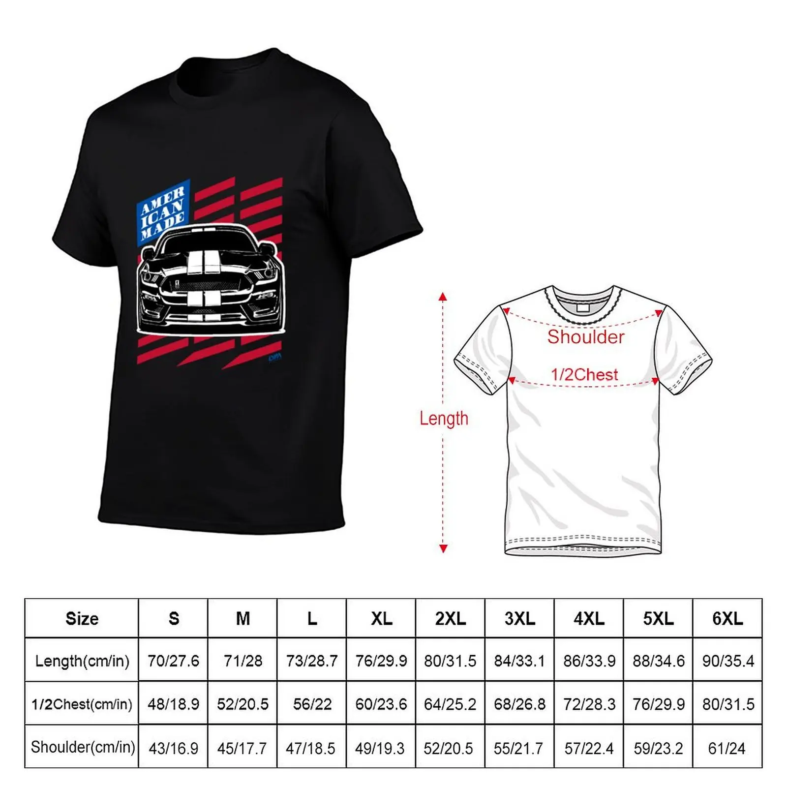 Mustang GT350 American Flag American Made T-Shirt new edition boys animal print oversized black t-shirts for men