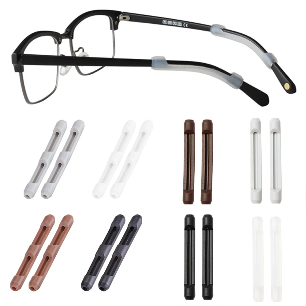 100pairs Silicone Glasses Leg Anti-slip Cover Ear Support Sleeves Fixed Glasses Set Ear Hook Elastic Glasses Legs Accessories