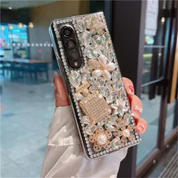 Rhinestone Phone Protector For Samsung Galaxy Z Fold 2 3 4 5 6 Woman Case Diamond Housing Luxury Telefon Celular