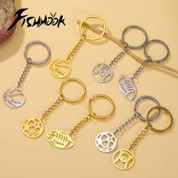 Ball Soccer Basketball Rugby Football Baseball Keychain Personalized Custom Name Gift For Women Men Boy Kid Stainless Steel