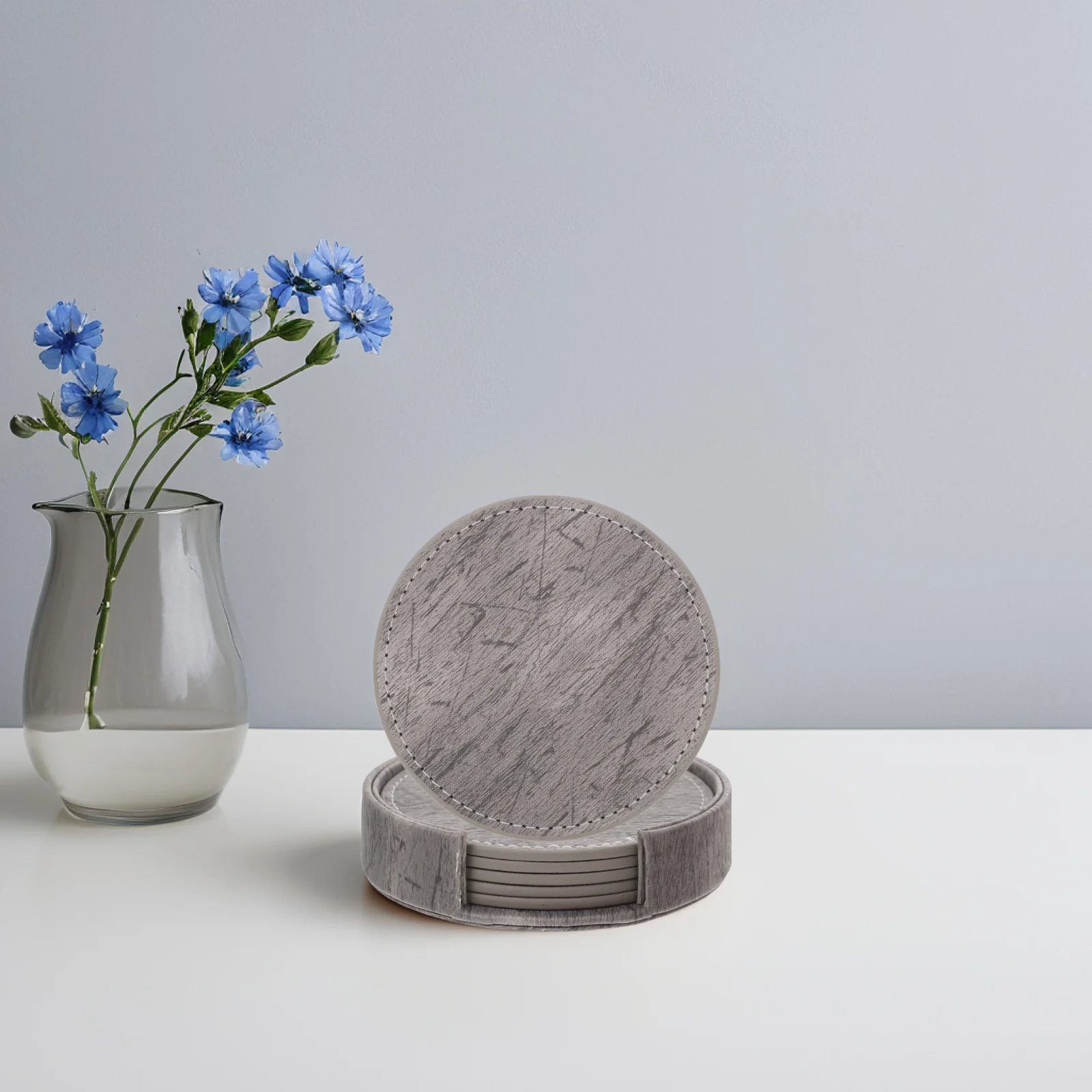 

Coaster Cup Mat Heat resistant Dark Grey Drink Household Insulation Pad Office Thickened PU Plastic Anti skid Coasters