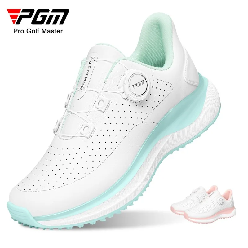 PGM Women Golf Shoes Spikeless Waterproof Breathable Lightweight Anti Slip Golf Sneakers Outdoor Walking
