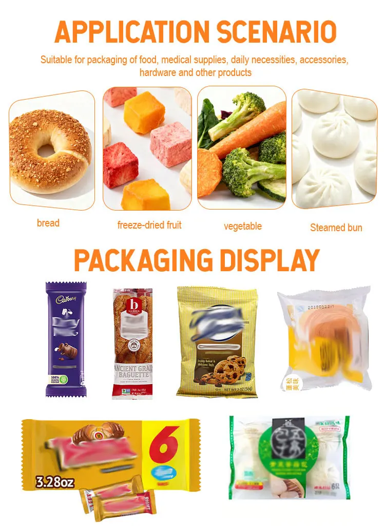 Automatic Fresh Meat and Sausage Products Flow Packing Machine for Ham Folded Wrapper