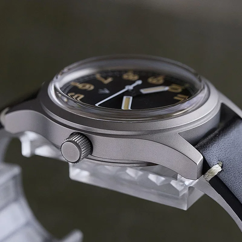 Milifortic 36mm W10 Military Wristwatches NH38 Movement Automatic Mechanical Sterile Dial Leather 100M Waterproof Watches