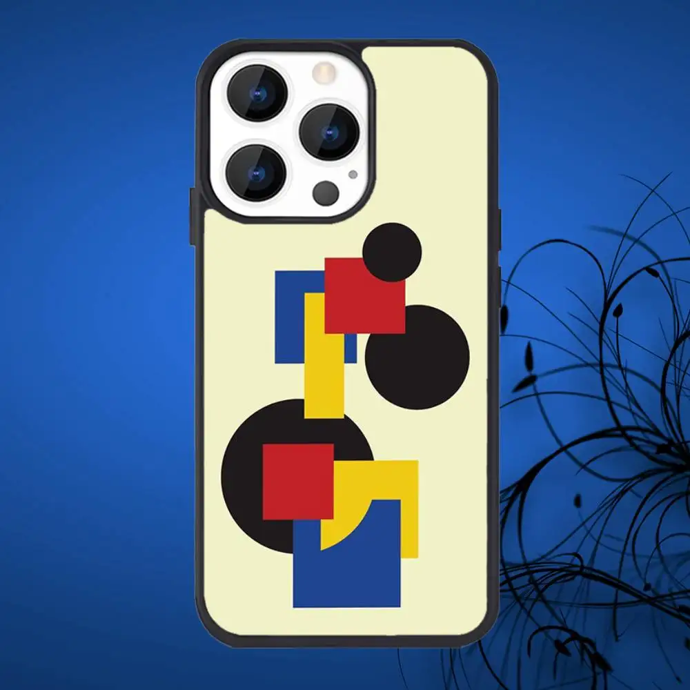 حافظة هاتف تجريدية P-PIET MONDRIANS لهاتف iPhone 17,16,15,14,13,12,11,Plus,Pro,Max Mini Magsafe شحن لاسلكي مغناطيسي