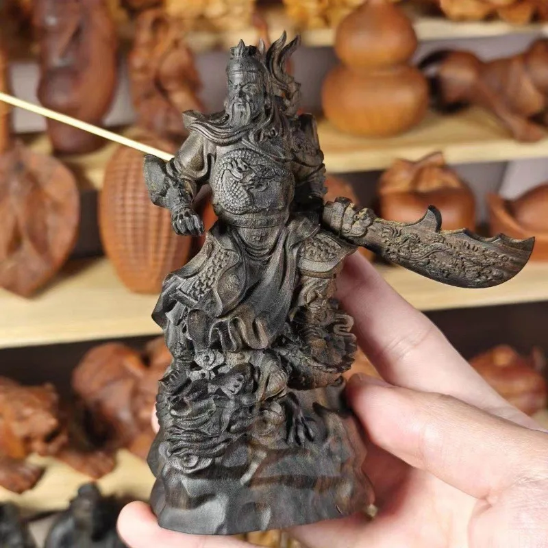 

Hand-Cast Premium Metal Guan Yu Statue - 4.7" Exquisite God of Wealth Figurine for Home Living Room Decor Feng Shui Collection