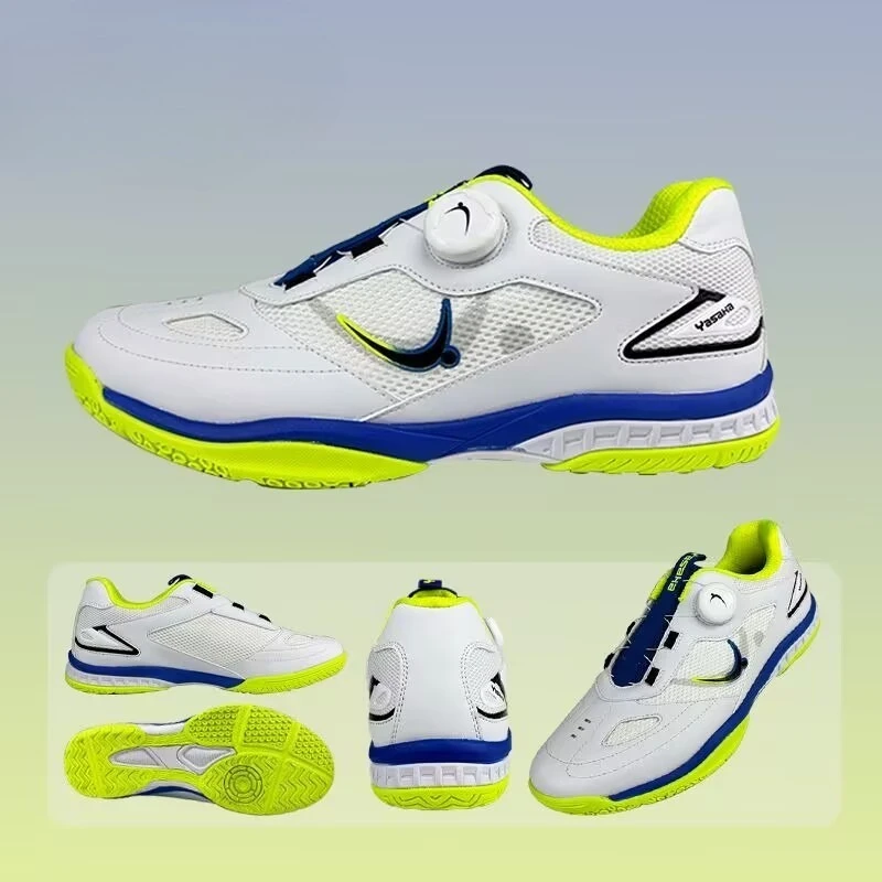Original Brand Table Tennis Shoes Mesh Breathable Badminton Shoes Comfortable Indoor Court Shoes Quick Lacing Tennis Shoe Unisex
