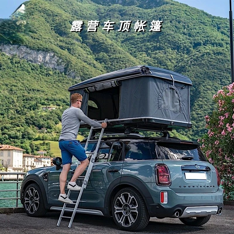 Camping warm car tent outdoor double hydraulic automatic go on road trip equipped with car hard top roof tent.