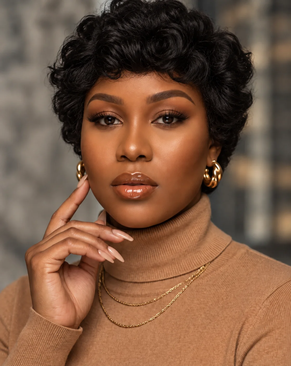 Short Curly Pixie Cuts wigs Remy Human Hair Wigs Elegant Short Egg Bob Loose Wave 200% Density Machine Made Curly Natural Look