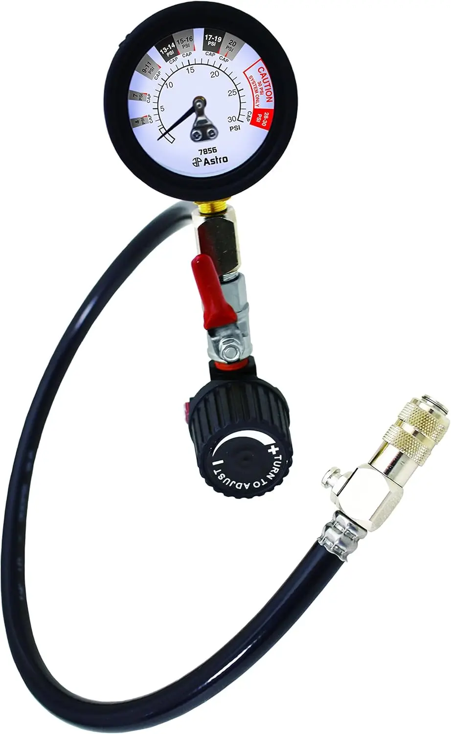 

Universal Air Powered Cooling System Pressure Tester for Leak Detection
