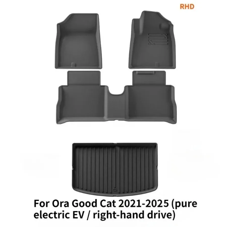 

For Ora Haomao GWM ORA 03 2021-2025 Cars, Fully Eco-friendly TPE Floor Mats and Trunk Liners Backrest Cushion