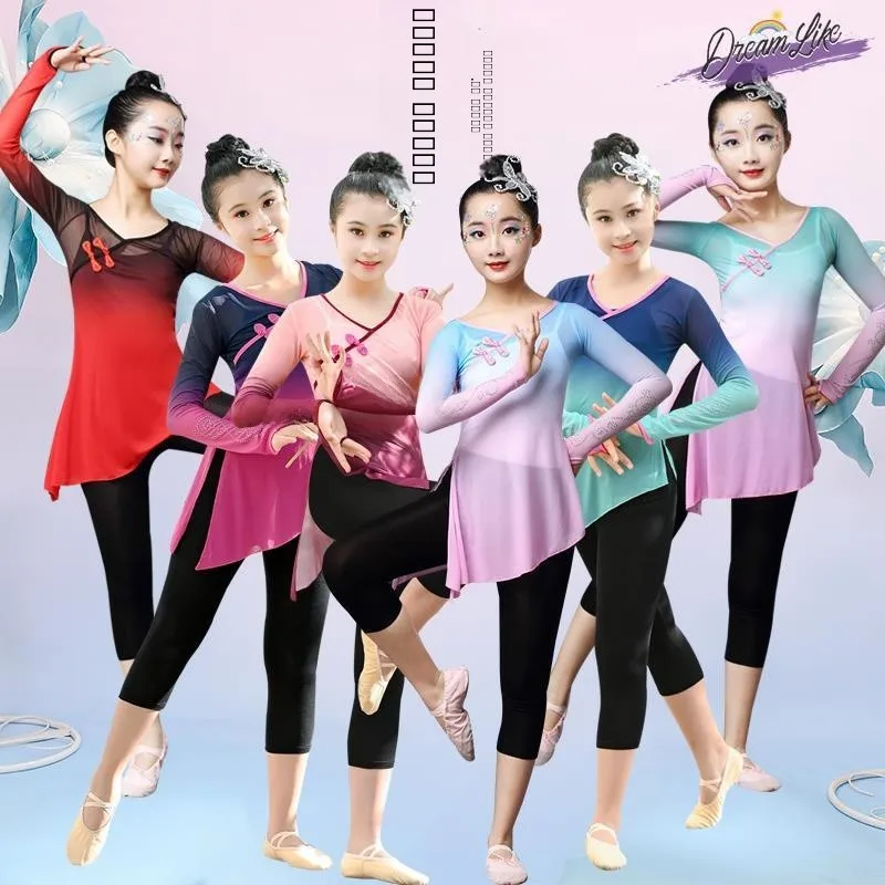 

Детский классический танцевальный костюм для выступлений, экзаменационный костюм для девочек, одежда для боди-дэнса, этнический сценический наряд