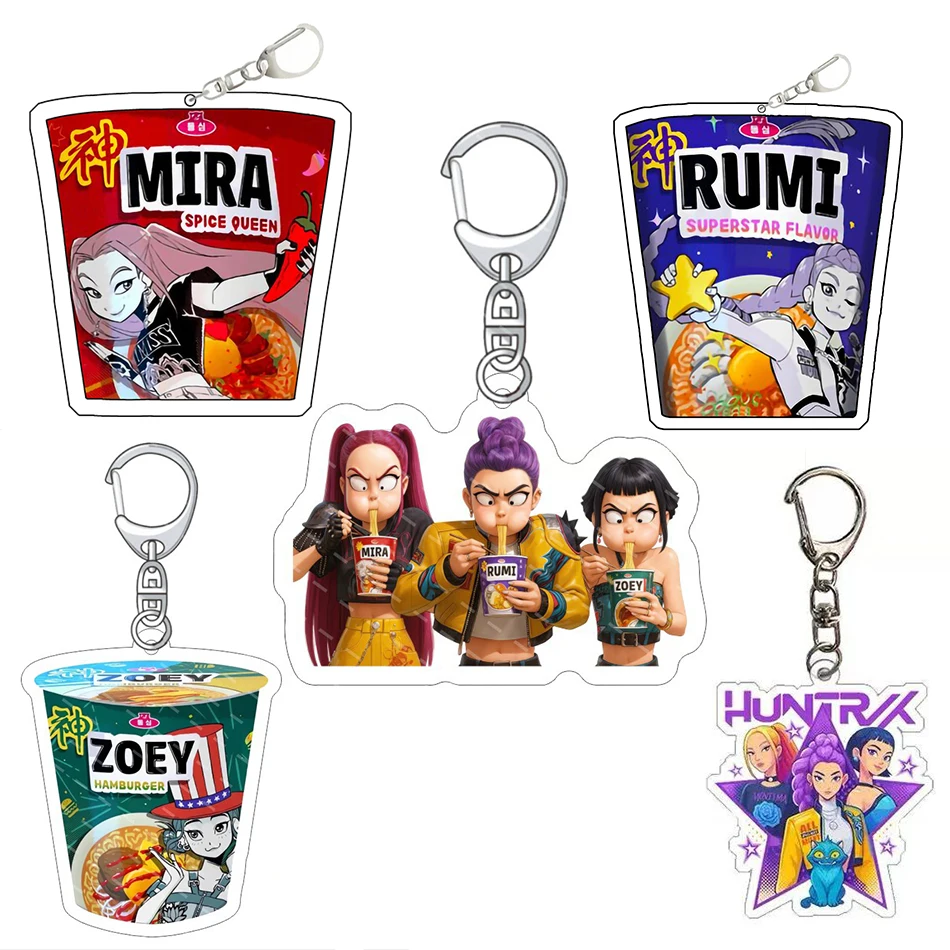 

Kpop Demon Hunters Acrylic Keychain Rumi Mira Zoey Jinu Huntrix Mystery Saja Cartoon Anime Characters Gifts Pendant Decoration