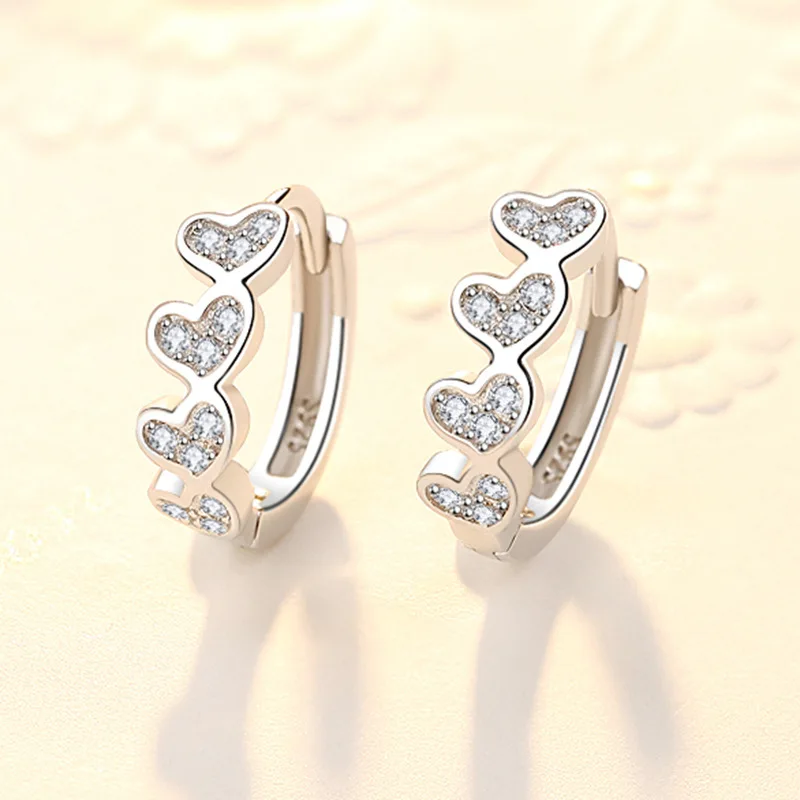 

925 Silver Earrings Jewelry Retro Simple Pattern Purple White Zircon Earrings Hot Sale Sterling Silver