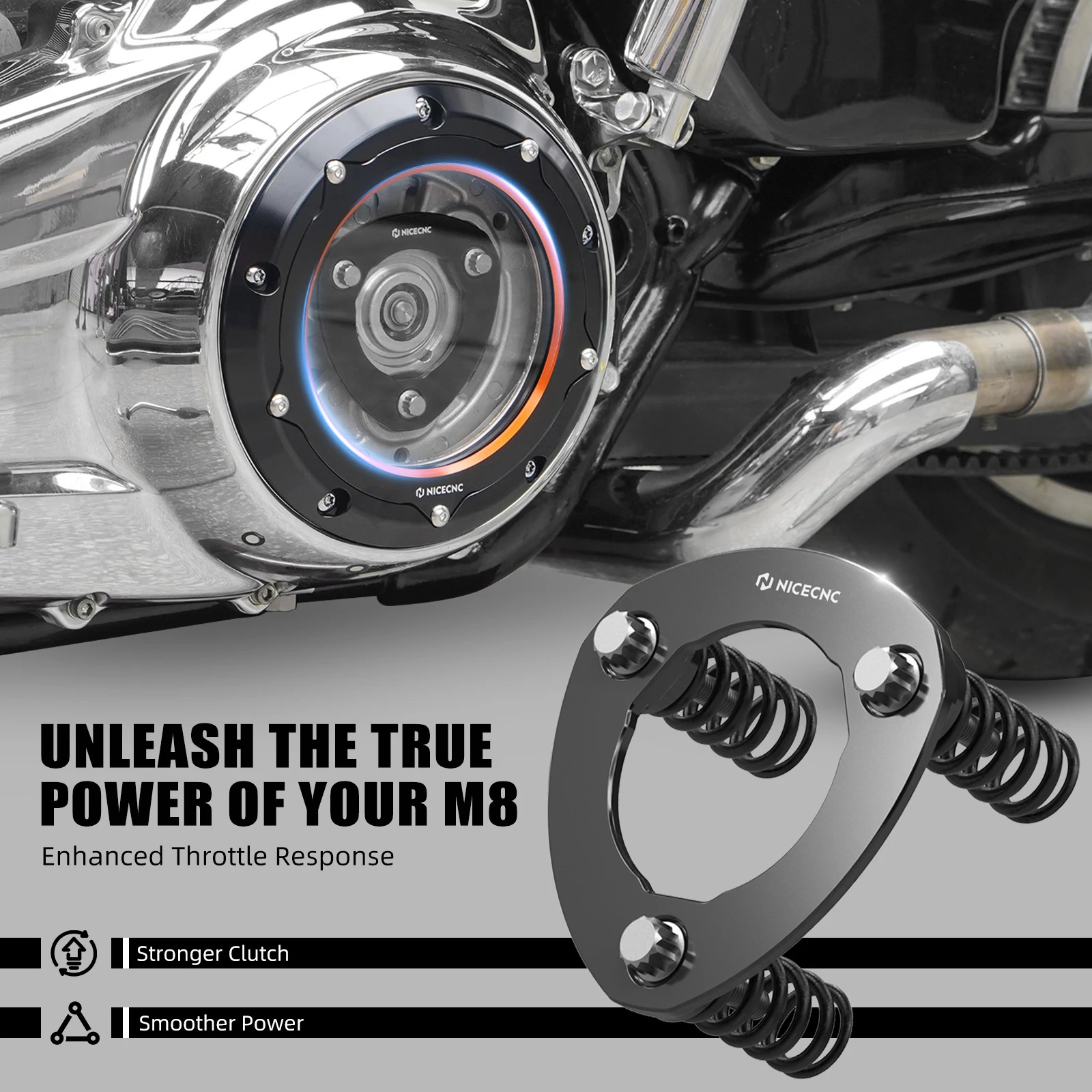Für Harley Street Glide FLHX Special FLHXS 2016-2025 Derby Abdeckung Kupplung Power Plate Road Glide FLTRX Road King FLHR 2016-2022 – Detail 4