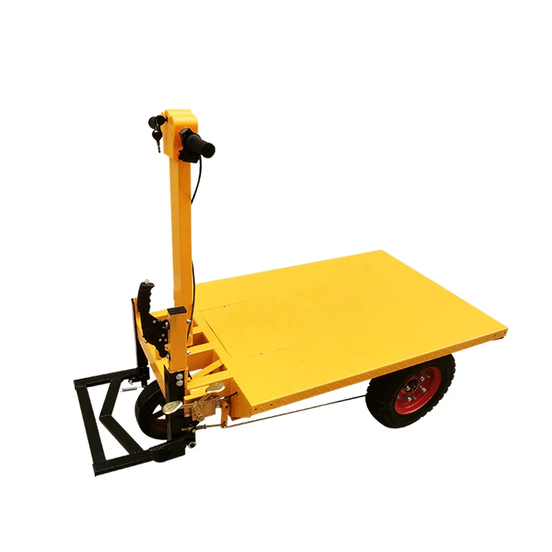 Good quality Electric Transport Tricycle Wheels Dumper Dump Truck With 1 Ton Cargo Push Flat Trolley Cart