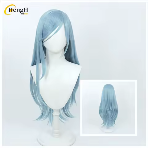 New! Hinomori Shizuku Synthetic Wig Anime Cosplay 80cm Long Light Blue Women Wig Heat Resistant Hair Halloween Wigs + Wig Cap