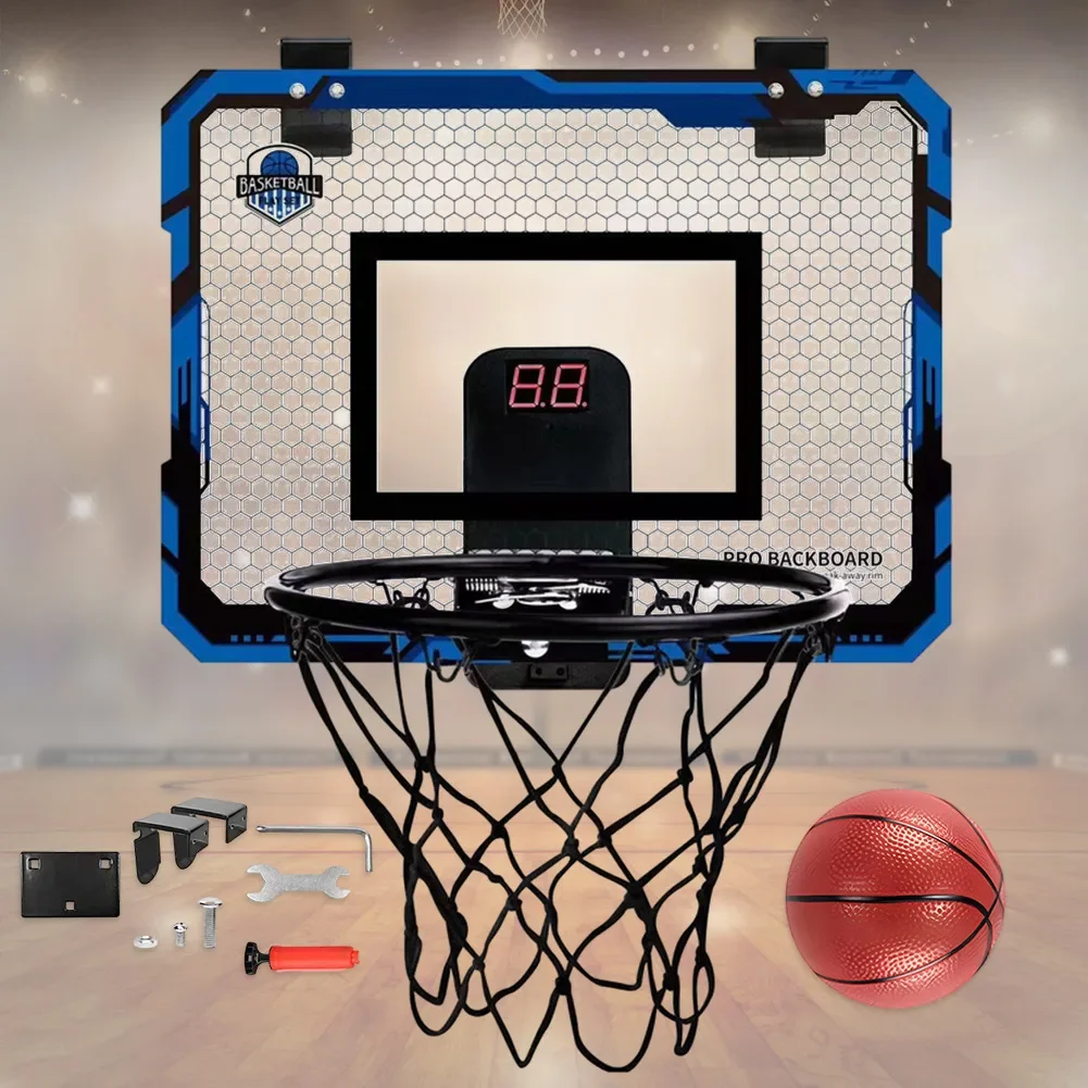 Basketball Hoop Set Basketball Hoop Kid Mini Basketball Hoop with 1 Ball Electronic Scoreboard Indoor Basketball Hoop