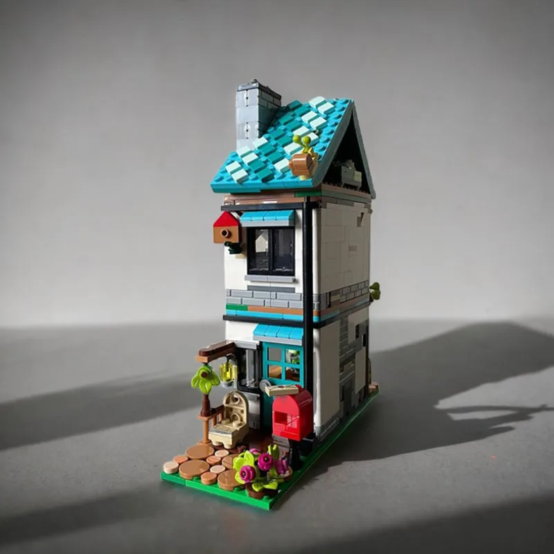 

Набор строительных блоков MOC на заказ, 619 шт.: уютный дом, модульная сборка, идеально подходит для любителей домашней тематики