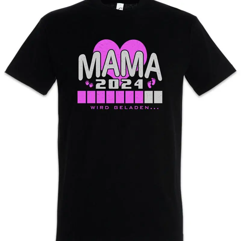 Mom 2024 Is Loaded T Shirt Mommy Mother Child Baby Birth Offspring Fun