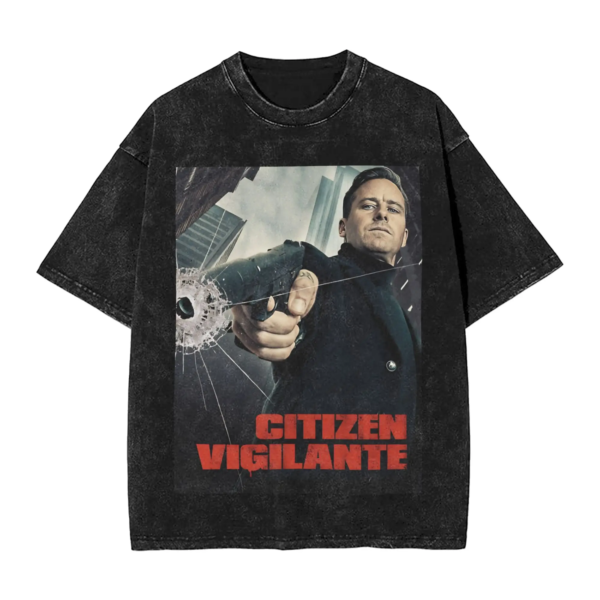 Summer Citizen Vigilante Armie Hammer  Washed Shirts Outfit Harajuku T-Shirt  for Men Women Tees