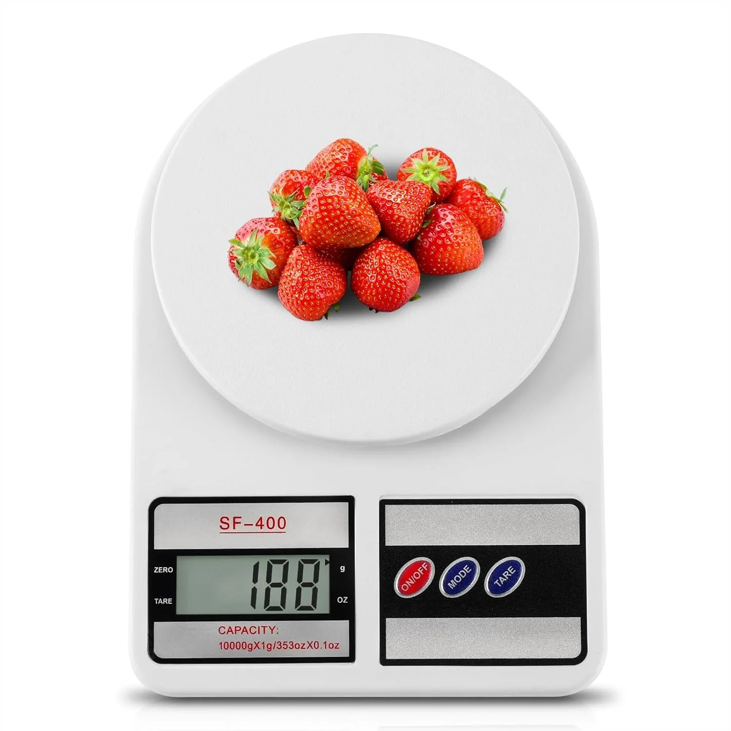 Balança digital de cozinha, balança de alimentos de aço inoxidável de 10kg com unidades oz/g, bateria substituível para cozinhar e assar