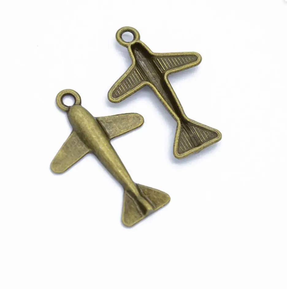 70pcs Charms Airplane Plane 34x24mm Tibetan Silver Color Pendants Antique Jewelry Making DIY Handmade Craft F0107
