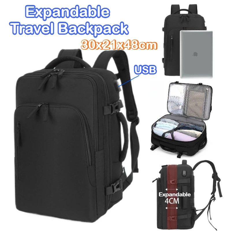 

40L Travel Backpack 30x25x48cm, Large Capacity Laptop Bag for Men & Women, Cabin Bag for Plane Travel