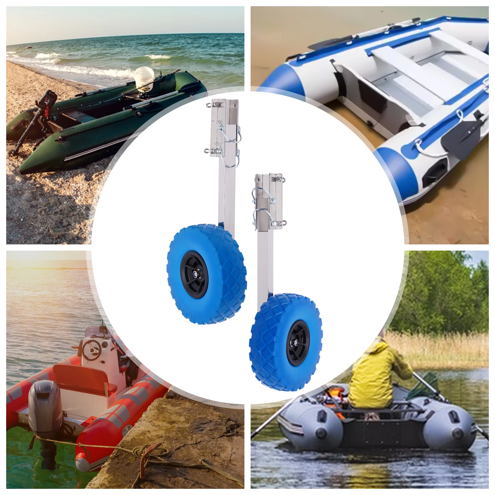 Inflatable Boat Transom Launching Wheels Dolly Boat Trailers Launching Wheels for Inflatable Boat Dinghy Yacht Tender Raft