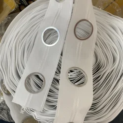 Curtain Eyelet Tape Non-woven Cloth Grommet Top Tapes Sewing Silver Transparent Tape with Rings Home Window Drapery Accessories