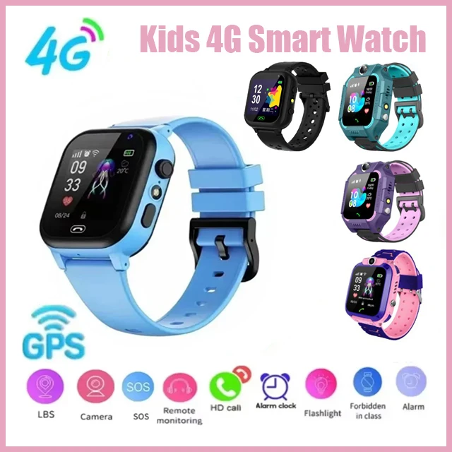 Kids 4G Smart Watch SOS GPS Location Sim Card Call Child SmartWatch Camera Waterproof Watch Girls Boys Present For IOS Android