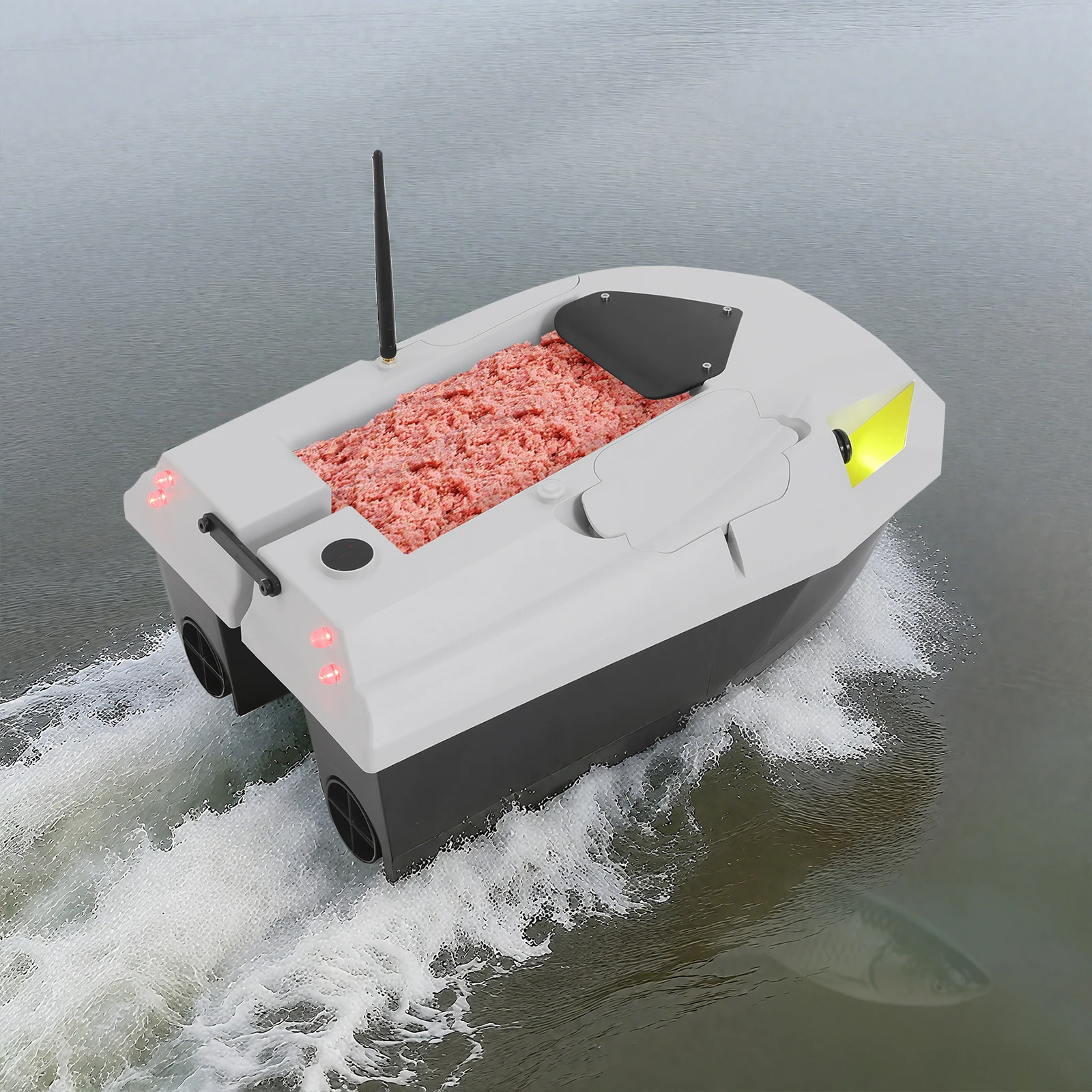 LED-Rc-Köder-Fischerboot mit GPS – 4 Stunden Akkulaufzeit, 21,5 x 13,8 x 9,3 cm Köderfach, 590-Bürstenmotor (US-Stecker)
