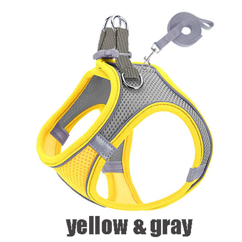Reflective Pet Harness And Leash Set Adjustable Breathable Vest_voghion.com