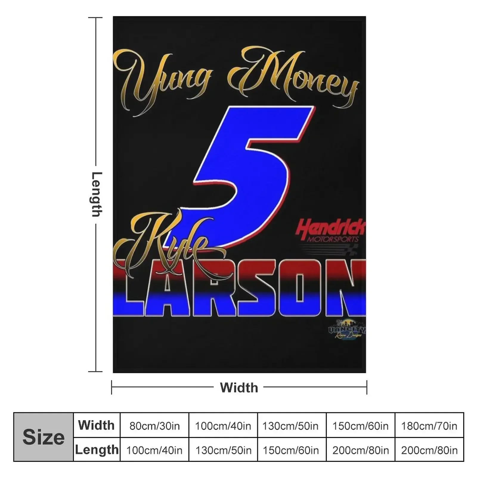 Kyle Larson Yung Money Gold Edition Throw Blanket Bed Thermal Quilt Blankets