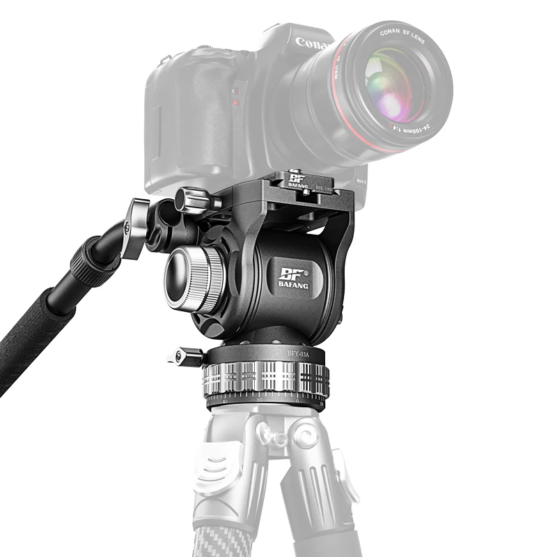 Aluminum Video Tripod Fluid Head With Quick Release Plate And Extendable Handle