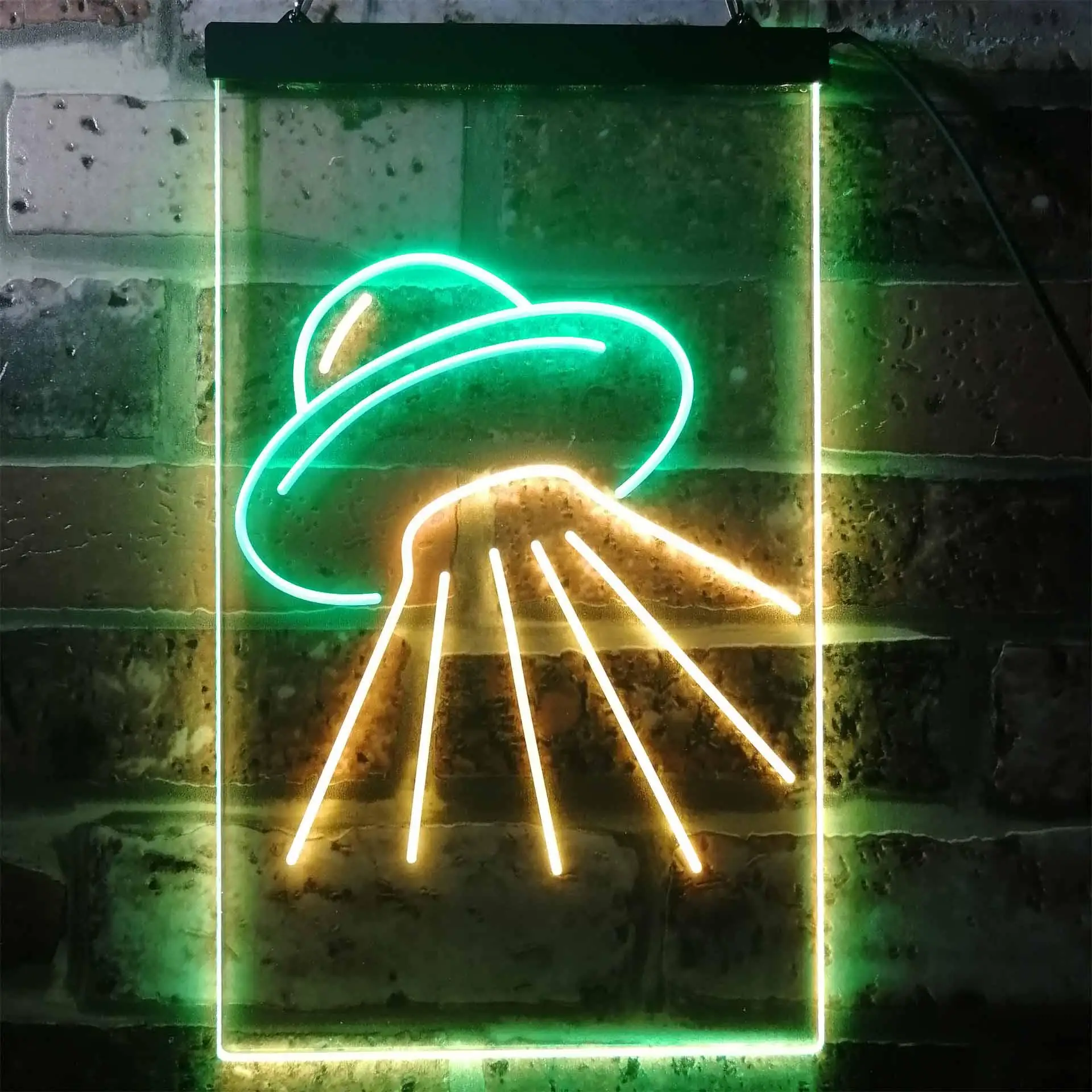 UFO. Alien Spaceship Dual Color Led Neon Sign st6-i3336
