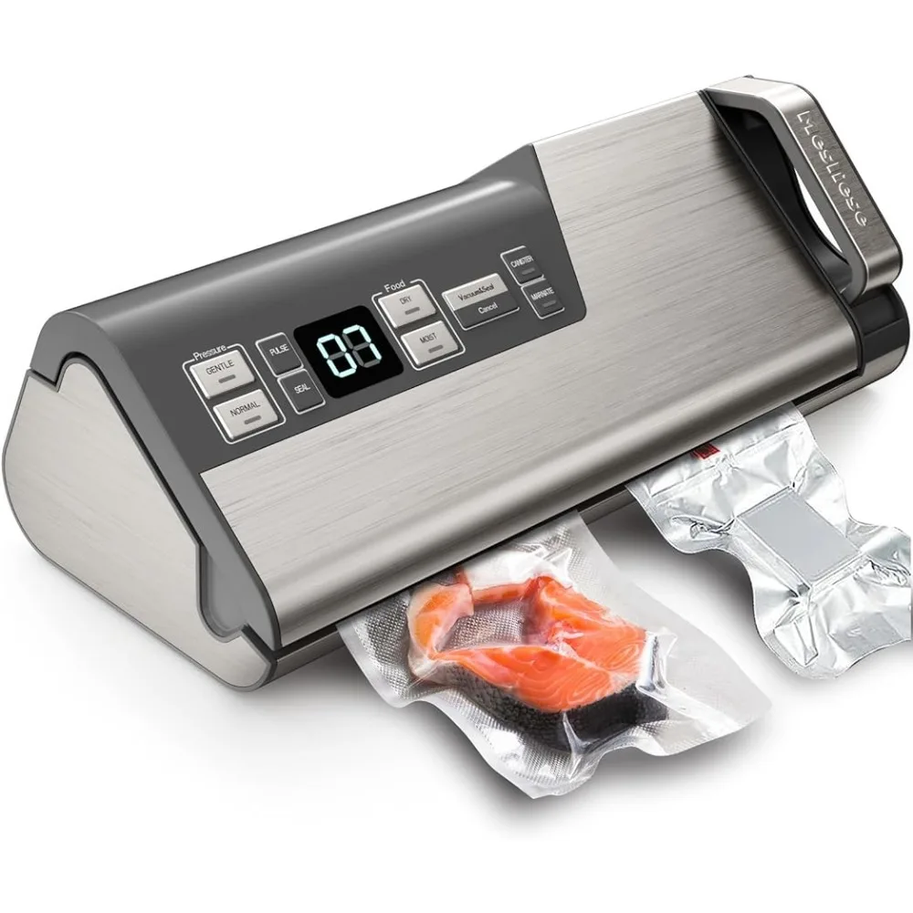 

Vacuum Sealer Machine,95kPa 140W Double Seal Powerful Food Sealer,One Hand Operation Food Storage food vaccum sealer